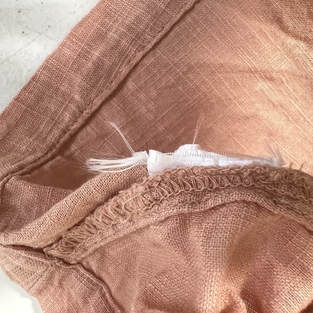 Old Navy Gauze Dress Peach Flutter Crochet Sleeves Women Large Pockets Cotton - Picture 8 of 13